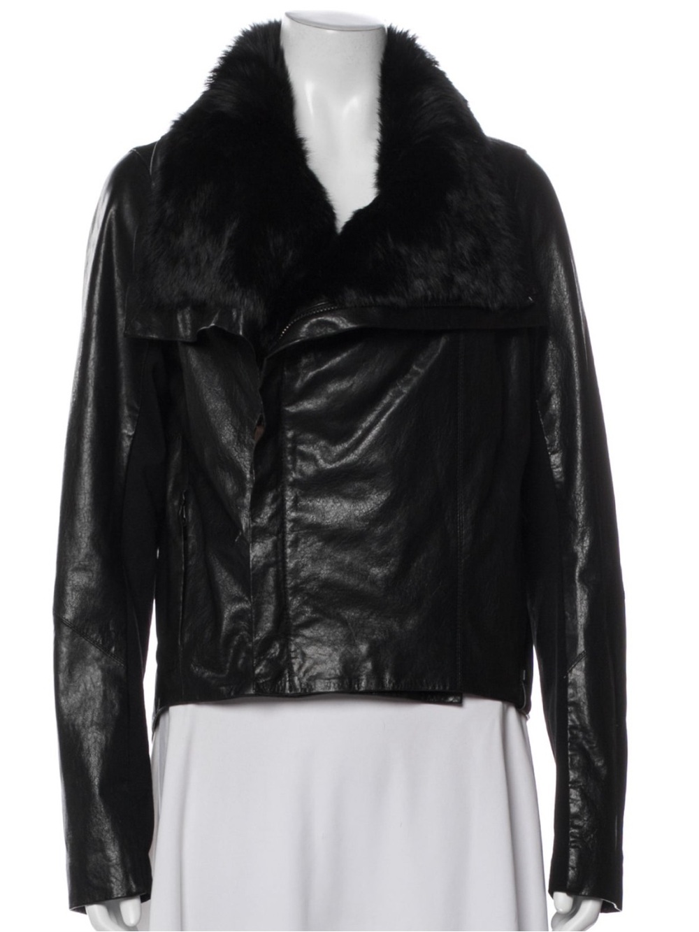 Rudsak Genuine Leather Jacket w/ Rabbit Fur Trim